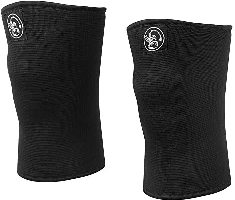 Scorpion Power Lifting Double Ply Titan Knee Sleeves Supportive Elastic Polyester Blend Knee Wraps for Weightlifting (Medium, Black)