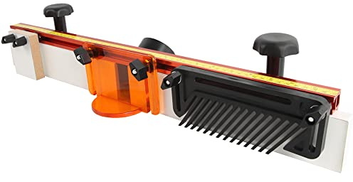 O'SKOOL 61 cm lång router bordsstaket system med fjäderbräda, bitskydd, justerbart stopp och dammport