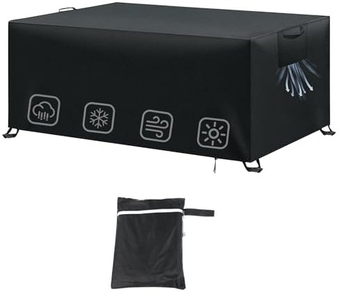 Wasserdichte Gartenmöbel Abdeckung 200 * 160 * 70cm Schutzhülle für Gartenmöbel 420D Oxford-Gewebe PU Anti-UV Schutzschicht Abdeckplane Winterfest Entlüftung Gartentische Abdeckhauben für Möbelsets