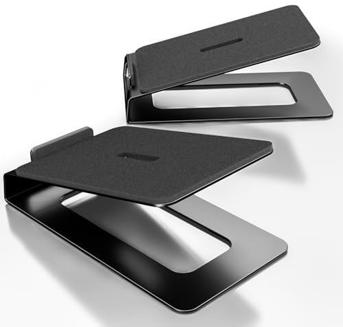 PUTORSEN Studiomonitor-Ständer mit Schwingungsdämpfung | 10 kg Tragkraft | 16° Neigungswinkel | Kompakte 7,5-10 cm Höhe | Für PC-Lautsprecher & Soundbars (Paar)