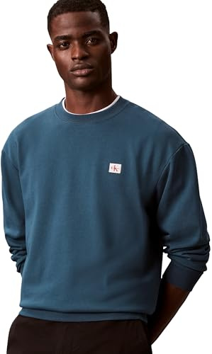 Calvin Klein Men’s Round Neck Terry Badge Sweatshirt