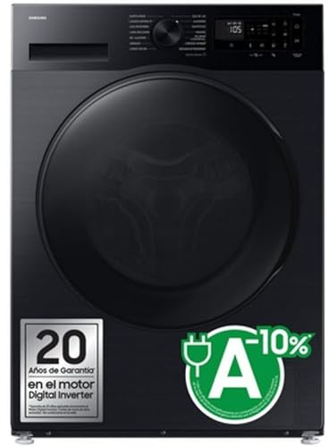 Lavasecadora Samsung con fondo reducido, 9kg/5kg, AI Ecobubble™, Programa Super Speed 39, AirWash, Clase E/A-10%, Negra - WD90DG5G34BBEC