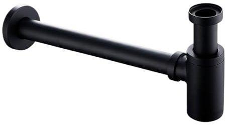 1pcs Plumbing P-Trap Bathroom Sink Siphon Drain Sewer Pipe Kit(Matt Black)