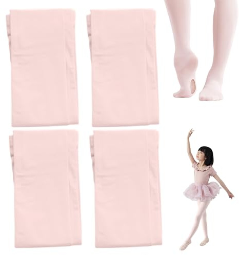 NIDONE 4 st balettstrumpbyxor elastisk sammet tunn ultramjuk balett konvertibel dans tights med hål för dansflickor