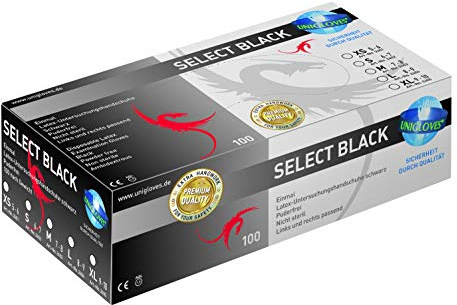 Latexhandskar Gr. L 100 stycken Select Black puderfri
