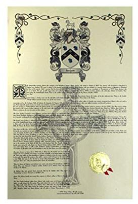 Bast Coat of Arms, Family Crest and Name History - Celebration Scroll 11x17 Portrait - Germany Origin