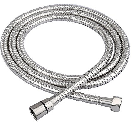 HOMEIDEAS 2m/78鈥 Anti-Kink Leakproof Stainless Steel Shower Hose,with Solid Brass Connector & 2 Washers, Polished Chrome - Shower Hose Extension, Long Shower Hose Replacement