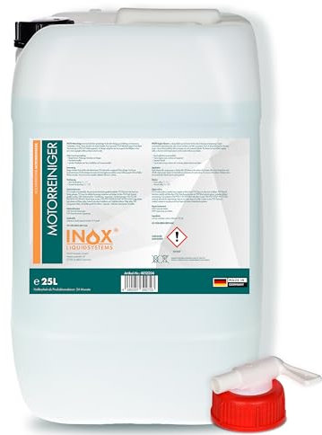 INOX® Motorreiniger - 25L Konzentrat – Reiniger-Konzentrat für den Motor - Motorraum Reiniger & Entfetter - Motorsystemreiniger & Pflege von Auto, Motorrad & anderen Kfz