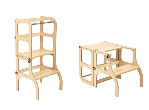 Ette Tete STEP'n'SIT® • Montessorihjälptorn - Bord • Konvertibelt 2-i-1