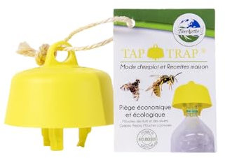 Terra Nostra Piège à Guêpes, Frelons, Mouches des Fruits, Mouches de l’Olivier – Lot de 1 Tap Trap Économiques avec Recettes d’Appâts Incluses