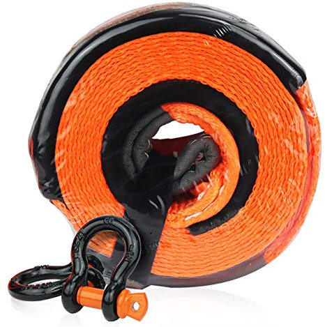 Kinetic Corde de Remorquage,sangle de Remorquage 4x4,voiture Câble de Remorquage,avec 2 Crochets de Sécurité et sac de Rangement,pour Voiture/SUV/Véhicule Agricole/Navire (Size : 5m/5t)