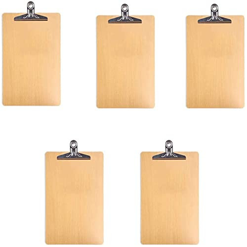 5 Pièces 32K Planchettes à Pince A5, Porte Document avec Clip Metal et Crochet de Suspension, Convient aux Bureaux, écoles, Restaurants, Hôpitaux
