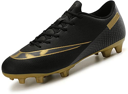 VTASQ Fußballschuhe Herren Stollen Spikes Cleats Jugendliche Erwachsene Trainingsschuhe Professionelle Outdoor Sport Football Schuhe Nero 43 EU