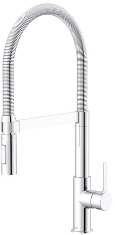 Lenz Küchenarmatur ALUNA Chrom – Pendelbrause mit 2 Strahlarten & keramische Markenkartusche – 360° schwenkbarer Bogenauslauf – 46070502