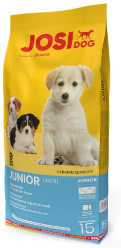 JosiDog Junior (1 x 15 kg) | Hundmat för valpar och unga hundar | Torrfoder med glutenfritt recept för bästa tolerans | Helfoder | Powered by JOSERA | 1-pack