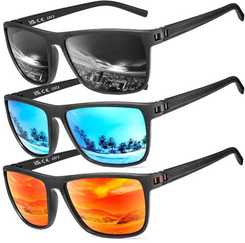 Perfectmiaoxuan Polarisierte Sonnenbrille Herren/Damen, Vintage Elegant Brillengestell Klassisch, HD-Pilotobjektive; Outdoor-Sportarten,Golf,Fahren,Angeln,Reisebrille Mode Sonnenbrille