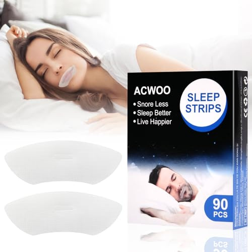 ACWOO Muntejp För Sömn, 90 St Munremsor Muntejp För Snarkning, Sömnmunstejp För Att Förbättra Nattsömnen, Minska Munandning Och Snarkning, Antisnarkningsanordningar För Män Och Kvinnor