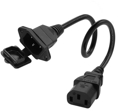 HuaLiSiJi C13 C14 Kabel 10A 250V C13 auf C14 Kaltgerätekabel Verlängerung für Computer Printer Server Monitor Reiskocher (2m)