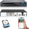 8 Channel Security DVR Recorder with 500G HDD, 8CH Hybrid 6-in-1 CCTV DVR for Surveillance Camera,Supports 8CH Analog Cameras, DVR for Security Camera Home Surveillance System,Mobile APP & PC Remote