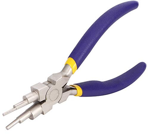 Alicates de Punta Redonda con 6 Presillas de Diferentes tamaños. Alicates para la Fabricación de joyas. Fácil Agarre para Aretes, Collares, pulseras.