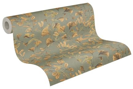Livingwalls Anna D'Andrea papier peint intissé Floral 10,05 m x 0,53 m - marron, jaune, vert, gris - papier peint feuilles et tiges - 782231