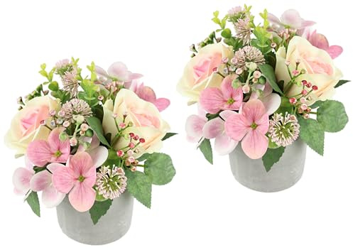 Arrangemang rosor hortensia bröllop konstgjord blomma 15 cm liten bordsblomma som äkta dekorativ blomma dekoration bröllopsdekoration blomsmycke konstgjord växt konstgjord blomma bordsdekoration