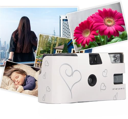 Disposable Cameras for Wedding, 27exp 35mm One Time Use Camera, Single Use Camera with Flash & Battery, for Anniversary Gathering Travel Camp Party Supply