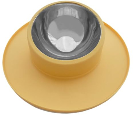 Bol Anti-Dérapant pour Animaux | Mangeoire en Silicone et Acier Inoxydable Non Glissante | Bol Antidérapant pour Chiot,pour Nourriture et Eau Chiens Chats Intérieur