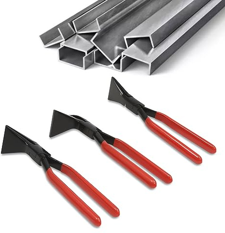 Juego de 3 alicates plegables, alicates para doblar chapa, 0°/45°/90°, ancho de boca 59 mm, alicates para chapa de metal, herramienta para doblar y alisar chapas
