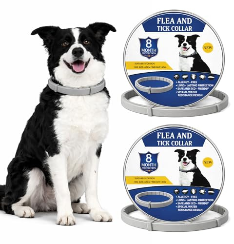 2 Pack Dog Repellent Collar, 65cm Adjustable Waterproof Collar for Dogs, Natural Essential Oils, Safe & Effective Protection for Puppies & Dogs (Grey)