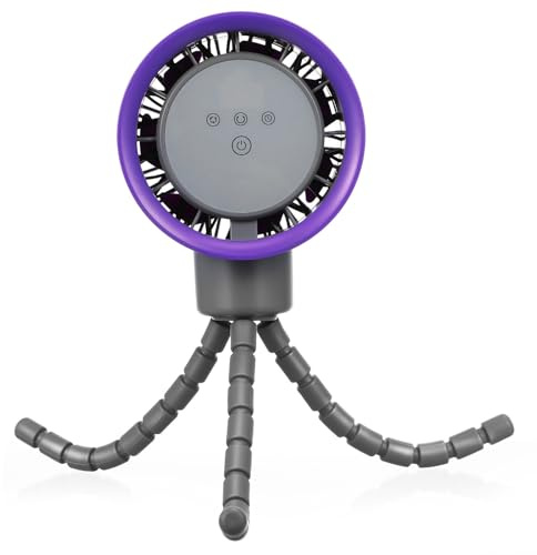 Ventilador con Clip para Cochecito Ñiño, Trípode Flexible Abs Recargable