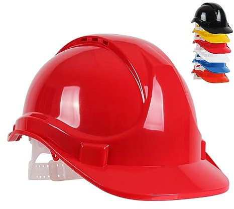 Blackrock Red Hard Hat, Casque de sécurité, pour la Construction, Hommes Femmes Unisexe, Chapeaux de Travail, Constructeur, Sangle de tête réglable, Protection HDPE, UK/EU 2016/425 EN937:2012+A1:2012