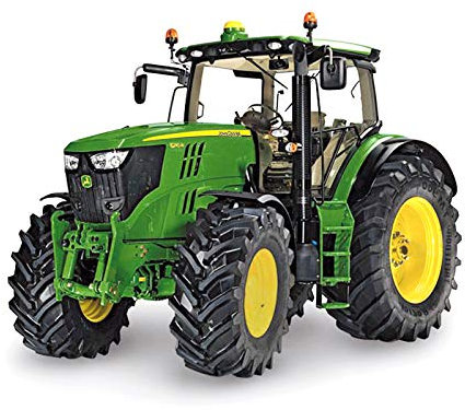 siku 3282, John Deere 6210R Traktor, 1:32, Metall/Kunststoff, Grün, Achsschenkellenkung und Kupplung