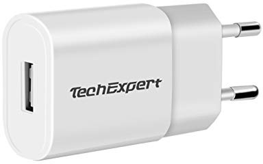 Chargeur Secteur vers USB Compatible liseuses iPhones iPods Smartphones 5V 1A Blanc