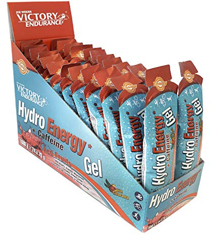 Victory Endurance Hydro Energy Gel Caffeine Red Fruit 70g.Textura Más Líquida. 42 mg de Cafeína por Gel
