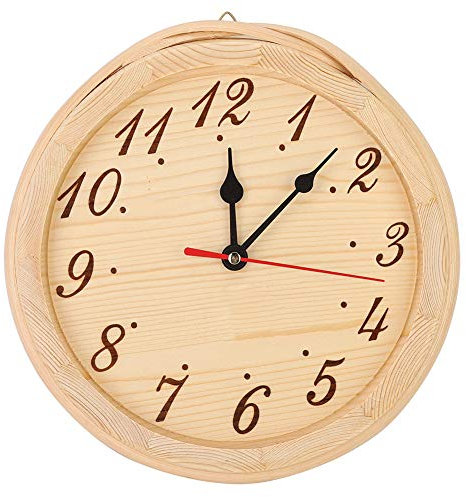 Wood Sauna Clock, Number Type Sauna Clock Simple Style Sauna Timer Clock Decoration Ornament for Sauna Room Home Bedroom