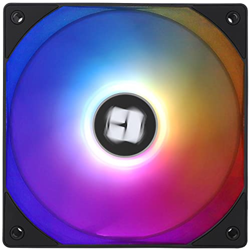 Thermalright TL-C12RB-S V2 CPU fläkt hölje kylare PWM-fläkt, 4-stifts PWM-anslutning dator med ARGB-skärm, 1500 RPM hastighet PC kylning omvänd fläkt (120 mm, svart)