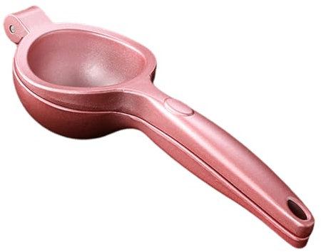 Exprimidor de limón duradero de acero inoxidable, mango ergonómico a prueba de óxido, fácil de almacenar, exprimidor de mano manual antideslizante, exprimidor de cítricos rosa