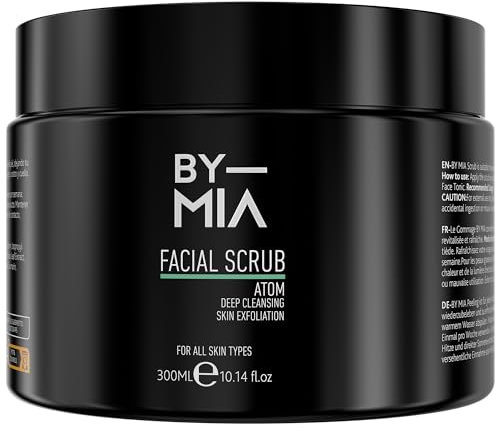 BY MIA Exfoliant pour le visage et le corps Atom 300 ml | Parfum avocat, agrumes et vanille | Nettoyage en profondeur et exfoliation de la peau | Effet hydratant pour tous les types de peau