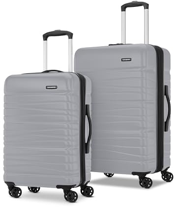 Samsonite Evolve SE Hardside Expandable Luggage with Spinners | Titanium | 2PC SET (Carry-on/Medium)