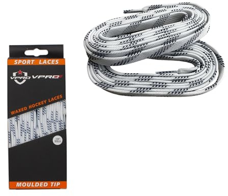 VPRO Gewachste Eishockey-Schnürsenkel in verschiedenen Farben,Eishockey-Schlittschuh-Schnürsenkel sind das perfekte Geschenk für Sportbegeisterte (Schwarz-weiß, 120“)