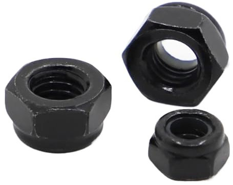 Contratuerca, Tuercas autoblocantes Negro Acero al carbono Nylon Tuercas hexagonales autoblocantes Contratuerca Tuerca deslizante DIN985 M2 M2.5 M3 M4 M5 M6 M8 M10 M12 M16(M8 10pcs)(M2.5 20pcs)
