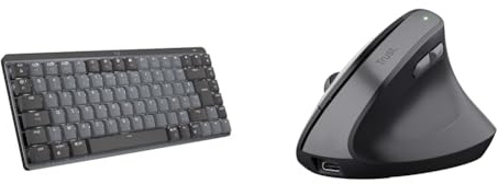 Logitech MX Mechanical Mini & Trust Yuno Souris Ergonomique sans Fil,