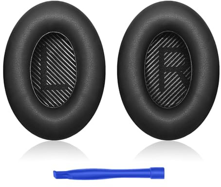 Skythrive Cuscinetti Auricolari di Ricambio per Bose QuietComfort 35 (QC35), Cuscinetti Auricolari in Pelle proteica più Morbidi, Cuffie per QC35 / QC25 / QC15 / QC2 / Ae2 / Ae2i / Ae2w (Nero)