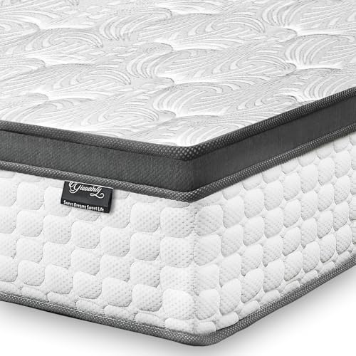 Giovanly 10 Inch Small Double Size Mattress, Hybrid Mattress in a box Gel Memory Foam, Pocket Springs, Medium Firm & Silent Sleep & Reinforced Edge & Pressure - Motion Isolation 120x190x25 cm