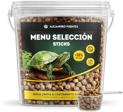 AF® Nourriture Tortue d'eau Adulte 1,5kg / 5L Pellets Flottants 5mm, 28% Protéines pour Carapace Forte, Eau Propre et sans Odeurs, Aquarium Tortue Deau avec Zip et Doseur Inclus