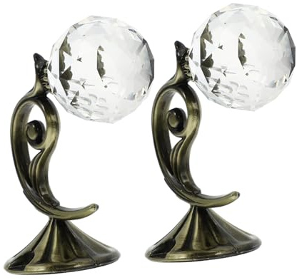 Mobestech Ganchos Decorativos para Cortinas de Cristal Azul Antiguo 2 Pcs, Soporte de Pared de Aluminio, Abrazadera Resistente para Visillos en Hogar y Oficina