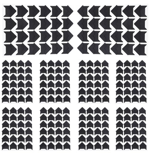 TOYANDONA Pegatinas Autoadhesivas para Esquinas de Fotos Diy, 10 Hojas Negras 24 Rincones por Hoja, Decoración para Álbumes de Scrapbooking y Diarios, Protector de Esquinas para