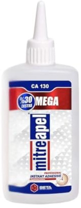 MITREAPEL Cyanoacrylat (CA) Sekundlim (130g) för plast, metall, läder och keramik – Snabblim för träbearbetning, modellbygge och snickeri – 1 styck