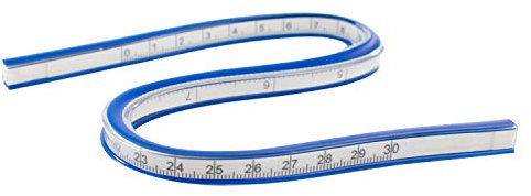 TRIXES Flexibles Kunststoff Kurvenlineal aus Vinyl für Kurvenverläufe